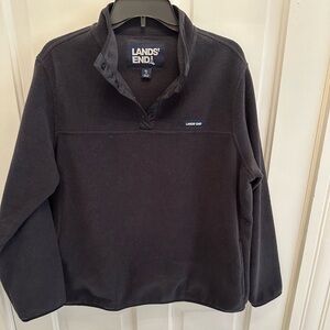 Lands End Fleece Snap Neck Pullover Sweatshirt Excel Women’s Size XL